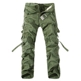 Fashion Multi-Pocket Solid Mens Cargo Pants High Quality Casual Slim Workout Men Trousers Size 28-40