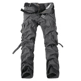 Fashion Multi-Pocket Solid Mens Cargo Pants High Quality Casual Slim Workout Men Trousers Size 28-40