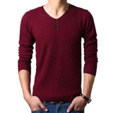 M-4XL Winter Henley Neck Sweater Men Cashmere Pullover Christmas Sweater Mens Knitted Sweaters Pull Homme Jersey Hombre 2020