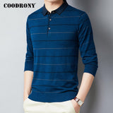 COODRONY Brand Sweater Men Spring Autumn Wool Pullover Business Casual Turn-down Collar Pull Homme Striped Knitwear Shirt C1059