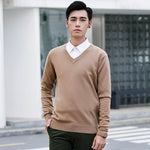 3XL Men's Sweater Cashmere Blended Knitted V-neck Pullover Hot Selling Fall Winter Men's Wool Knitted Sweater High Quality Warm