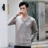 3XL Men's Sweater Cashmere Blended Knitted V-neck Pullover Hot Selling Fall Winter Men's Wool Knitted Sweater High Quality Warm