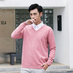 3XL Men's Sweater Cashmere Blended Knitted V-neck Pullover Hot Selling Fall Winter Men's Wool Knitted Sweater High Quality Warm