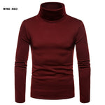 turtleneck for men Solid color sweater men slim elastic Plus velvet pullover men Autumn Winter warm turtleneck men's sweater