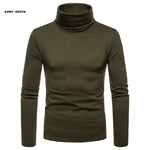 turtleneck for men Solid color sweater men slim elastic Plus velvet pullover men Autumn Winter warm turtleneck men's sweater